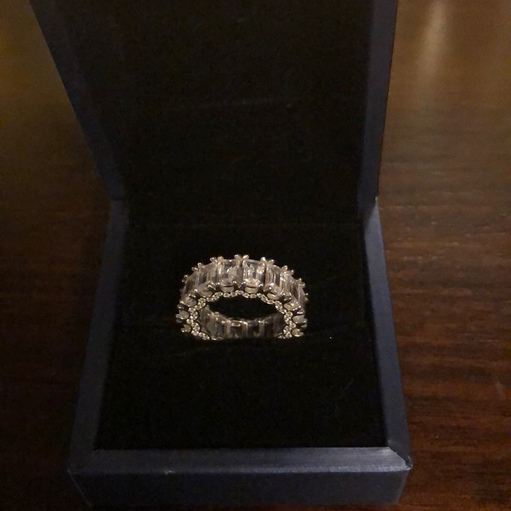 Emerald cut eternity band